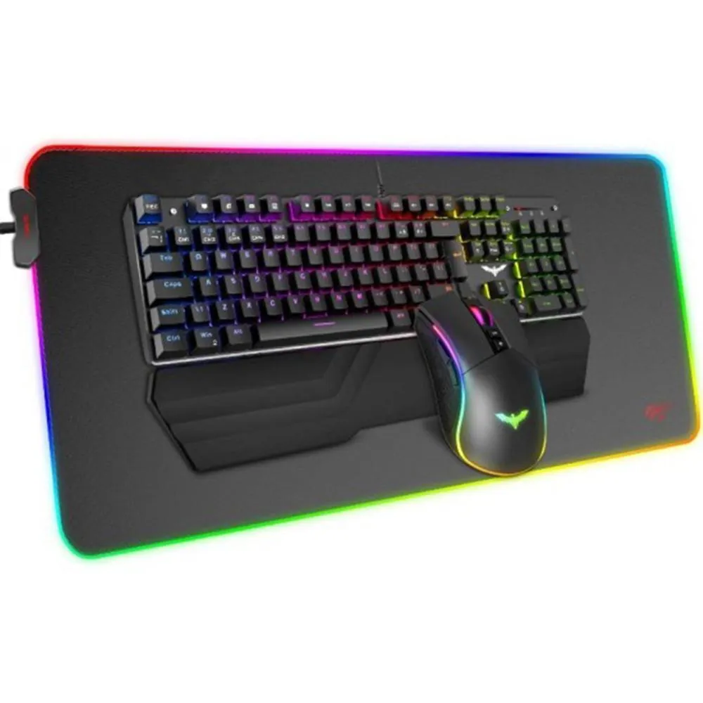 Havit KB511L RGB Wired Mechanical Gaming Keyboard, Mouse & Mouse Pad 3-In-1 Comb