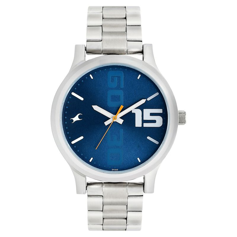 Fastrack NS38051SM05 Bold Quartz Analog Blue Dial Stainless Steel Strap Watch